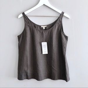 NWT Eileen Fisher Irish linen grey tank Petite M